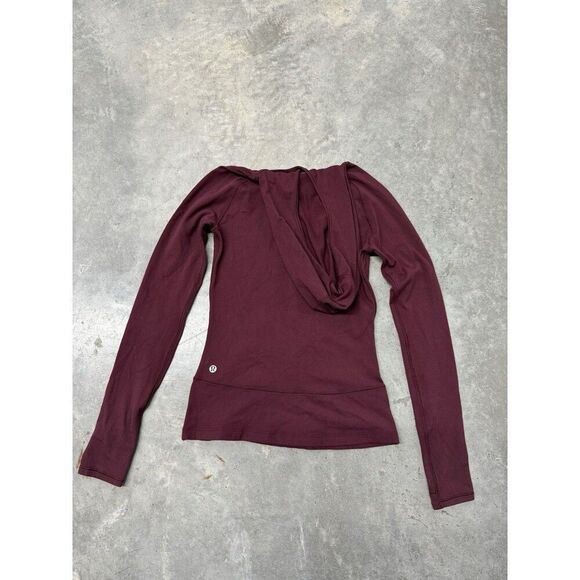 Lululemon On Repeat Rulu Hoodie Garnet Long Sleeve Hooded Top. Burgundy. Sz 2 - Picture 10 of 16